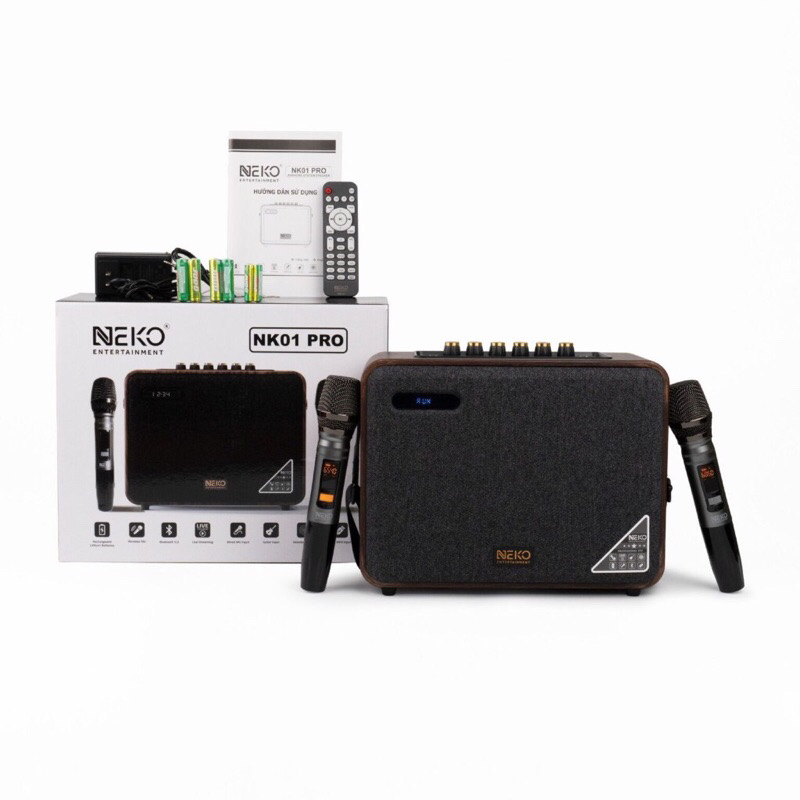 Loa Mini Neko Nk01 Pro - kèm 2 micro không dây - Hàng Chính Hãng