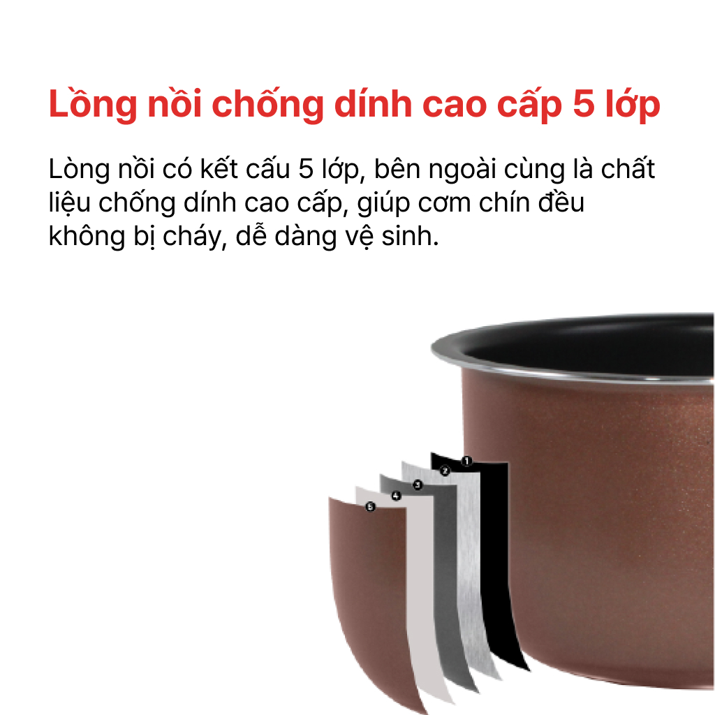 Nồi cơm điện nắp gài 0.8L Happy Cook HCJ-080G - Hàng Chính Hãng