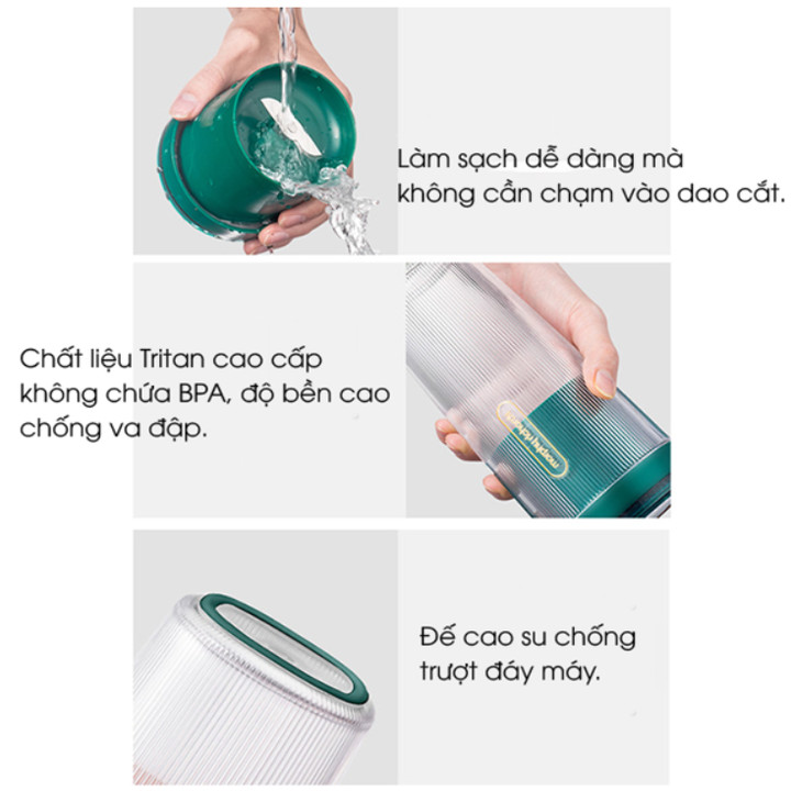 Máy xay sinh tố cầm tay dạng cốc Morphy Richards - Dung tích 300ml - Công suất 50W - Chất liệu: Tritan, Thép không gỉ - Hàng Nhập Khẩu