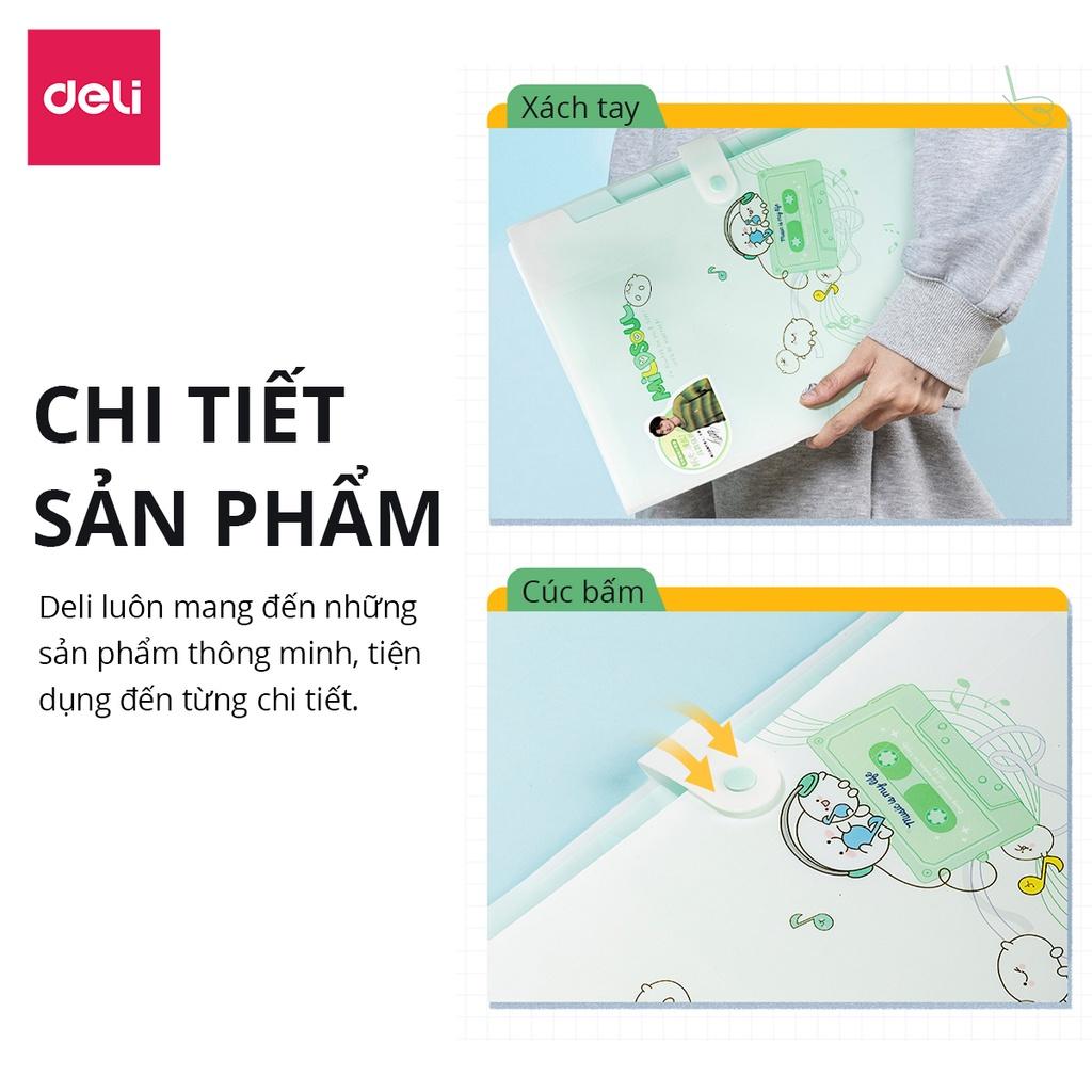 Cặp Tài Liệu File Lá Học Sinh A4 8 Ngăn Lưu Trữ Hồ Sơ Tài Liệu Chứng Từ Văn Phòng Deli - Phiên Bản Vương Nguyên YYDL - 72746