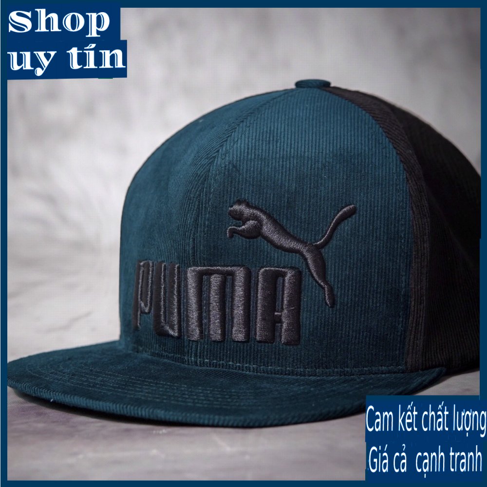 Freeship - MŨ NÓN KẾT LƯỠI TRAI SNAPBACK PM NHUNG ĐEN THỜI TRANG NAM NỮ CAO CẤP