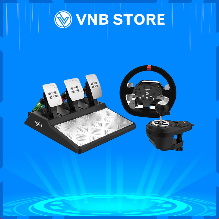 Vô lăng chơi game PXN V10 Metal FFB Pro Racing Wheel Có Phản Hồi Lực - Hàng Chính Hãng