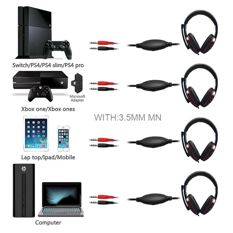 Giausa Chất Lượng Cao Tai Nghe Game Thủ Stereo Bass Sâu Tai Nghe Chơi Game Chụp Tai Kèm Micro Cho Máy Tính Máy Tính Laptop Notebook