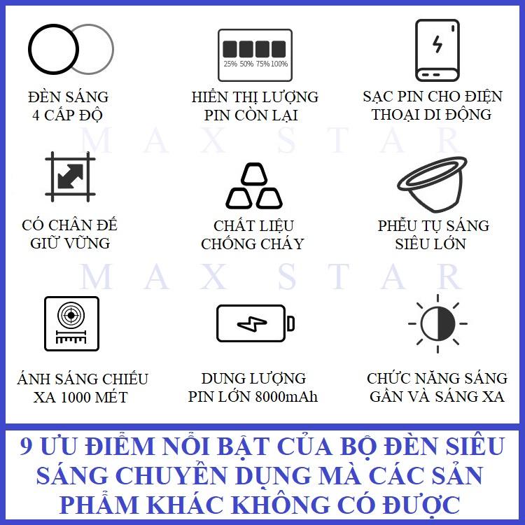 Đèn pin siêu sáng chiếu xa 1000m chống thấm nước có chân đế Đèn pin cầm tay mini siêu sáng sạc điện