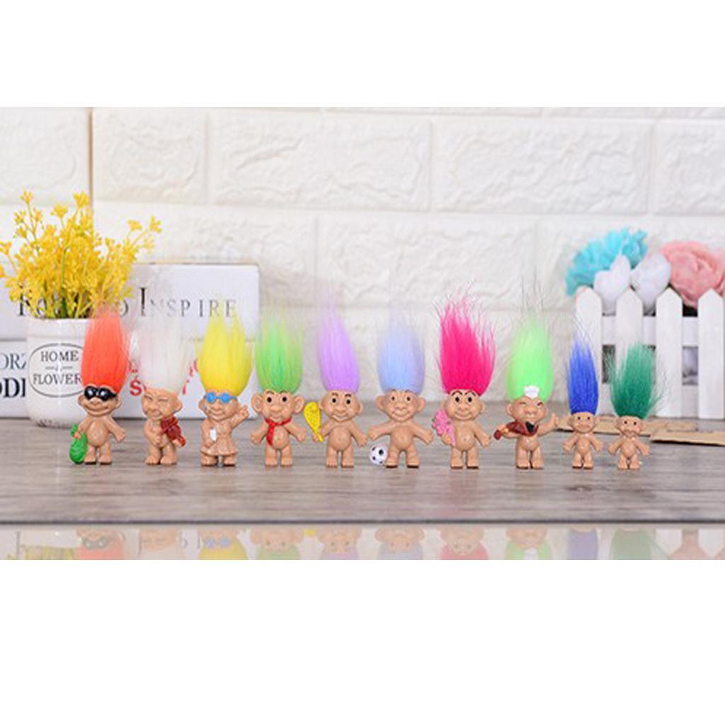 Colorful 5 pcs Dollhouse Mini Figures Lucky Troll Dolls Leprocauns Decor