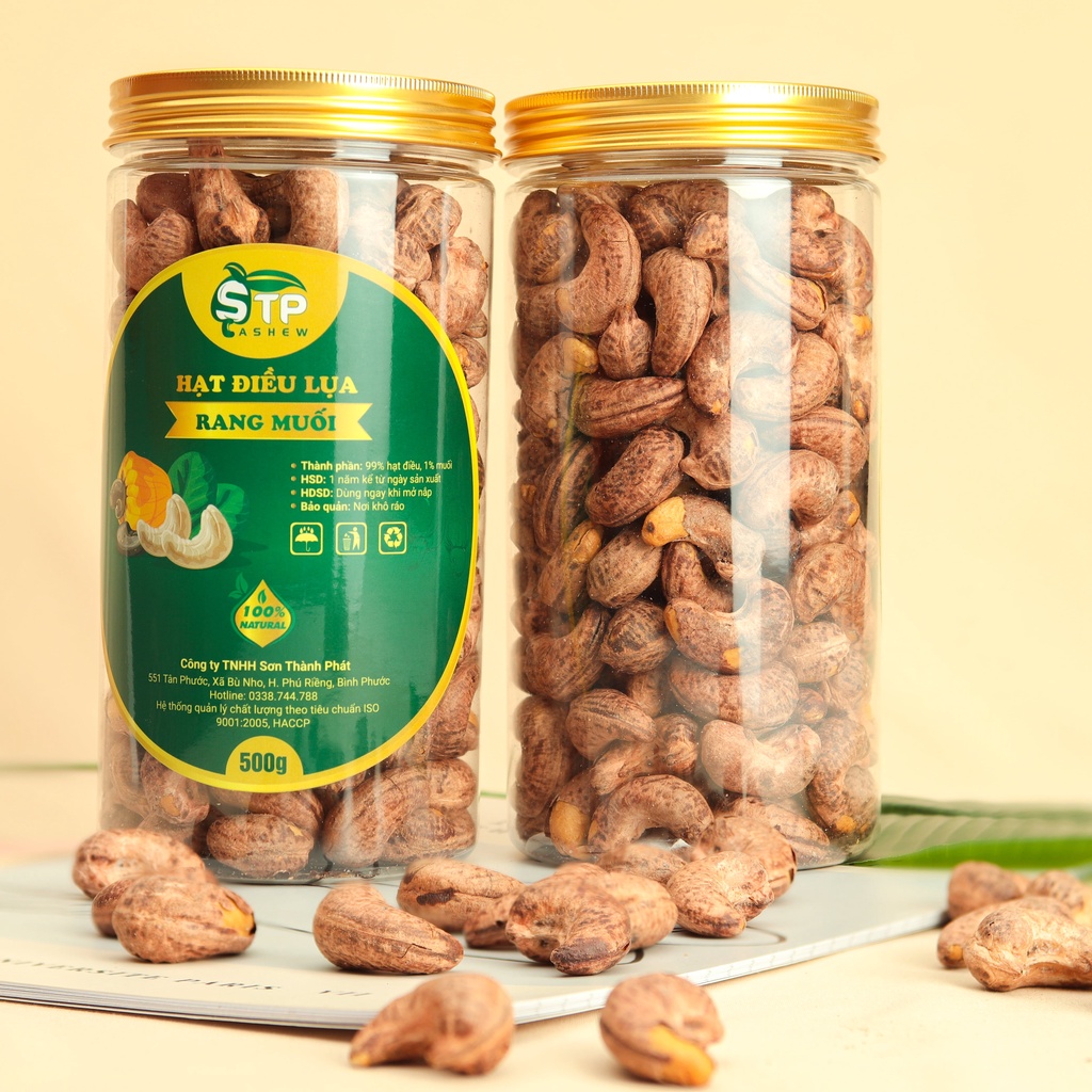 Hạt Điều Lụa Rang Muối STP Food - Hạt Điều Bình Phước Rang Củi, Thơm Ngon, Giòn, Béo, Giàu Dưỡng Chất
