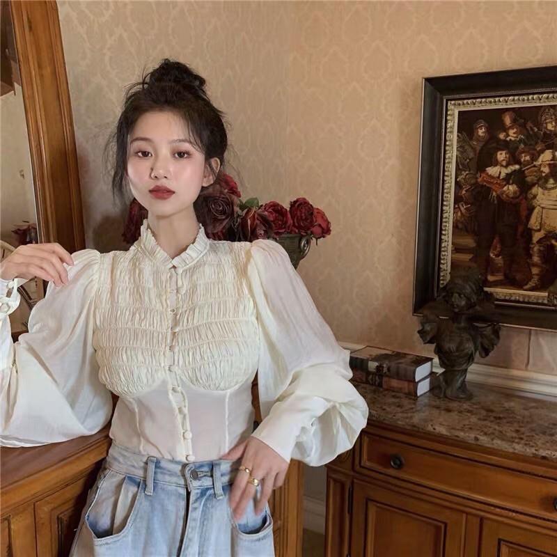 ÁO SƠMI NHÚN NGỰC TAY BO BẢN TO SIÊU PHỒNG(ảnh thậth