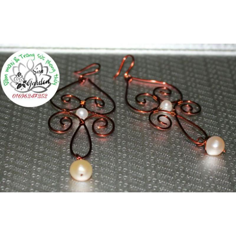 Bông tai dây đồng cổ điển