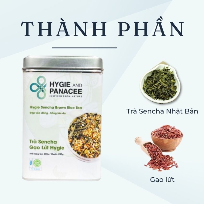 Trà Thảo Dược Sencha Gạo Lứt Hygie Hỗ Trợ Giảm Cân, Duy Trì Vóc Dáng, Chống Lão Hóa, Tăng Cường Miễn Dịch Hộp 250g