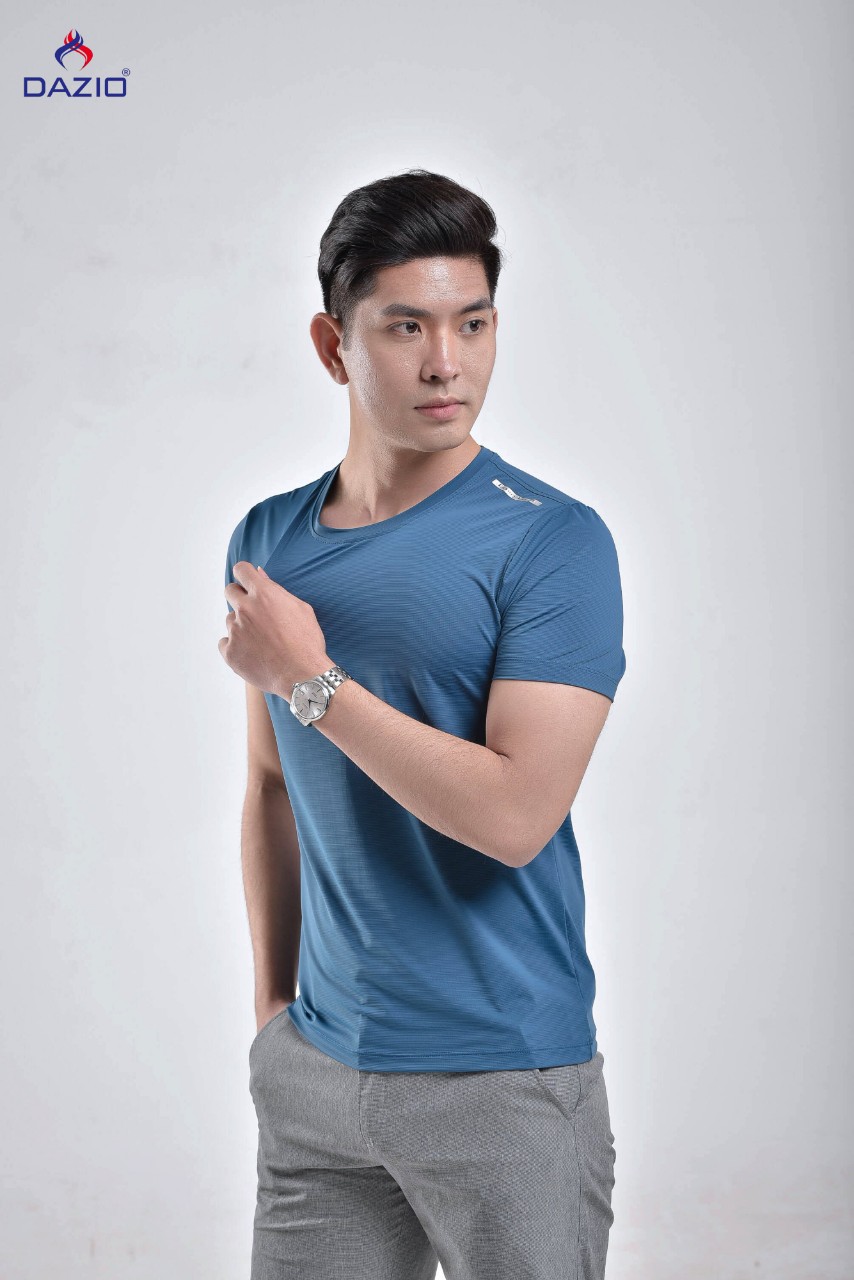 Áo thun nam DIAS Xanh chất liệu cotton mát lạnh, áo T-shirt form SlimFit C-03