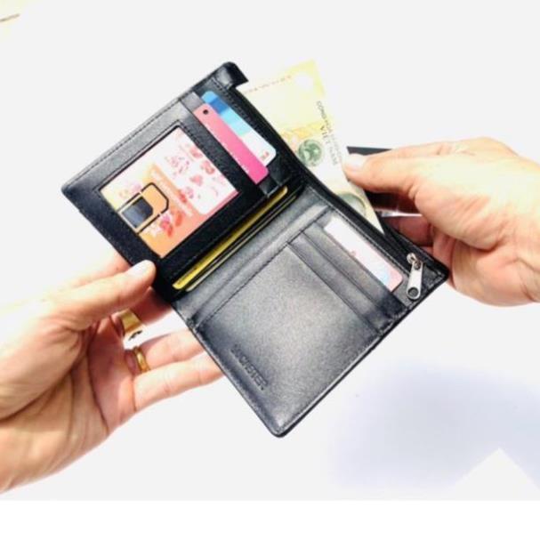 Ví nam, bóp nam da thật kiểu đứng thời trang BlackMan nhập khẩu - thời trang Olux