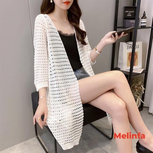 Áo len cardigan dáng dài nữ, áo khoác len dập lỗ sợi len dệt kim mềm mịn co giãn thoải mái mã VAA0313