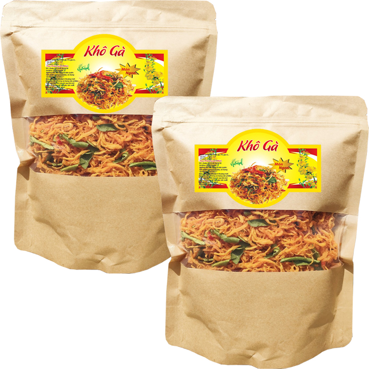 1 KG KHÔ GÀ LÁ CHANH LOẠI CAO CẤP TLP - 2 TÚI ZIP 500G