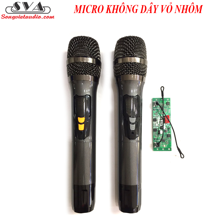 MICRO KHÔNG DÂY UHF LOA KÉO, AMPLI (ĐEN BÓNG) - 1 CẶP