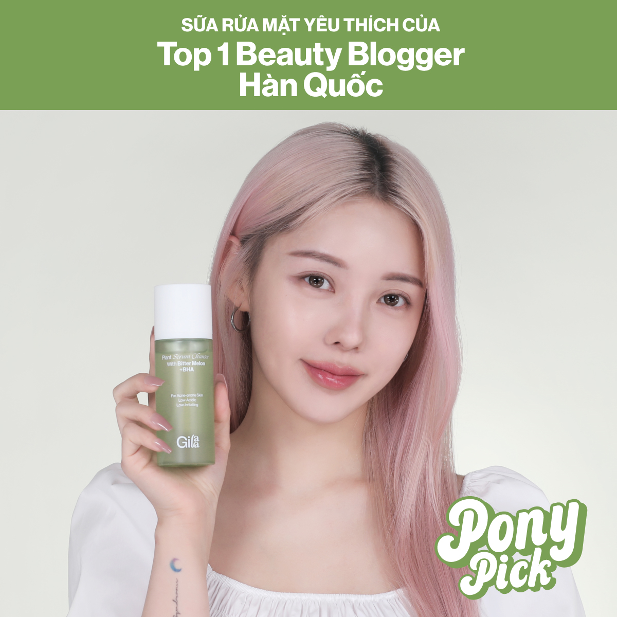 Sữa rửa mặt Khổ qua và Vegan BHA Gilaa Plant Serum giúp làm sạch da và giảm mụn