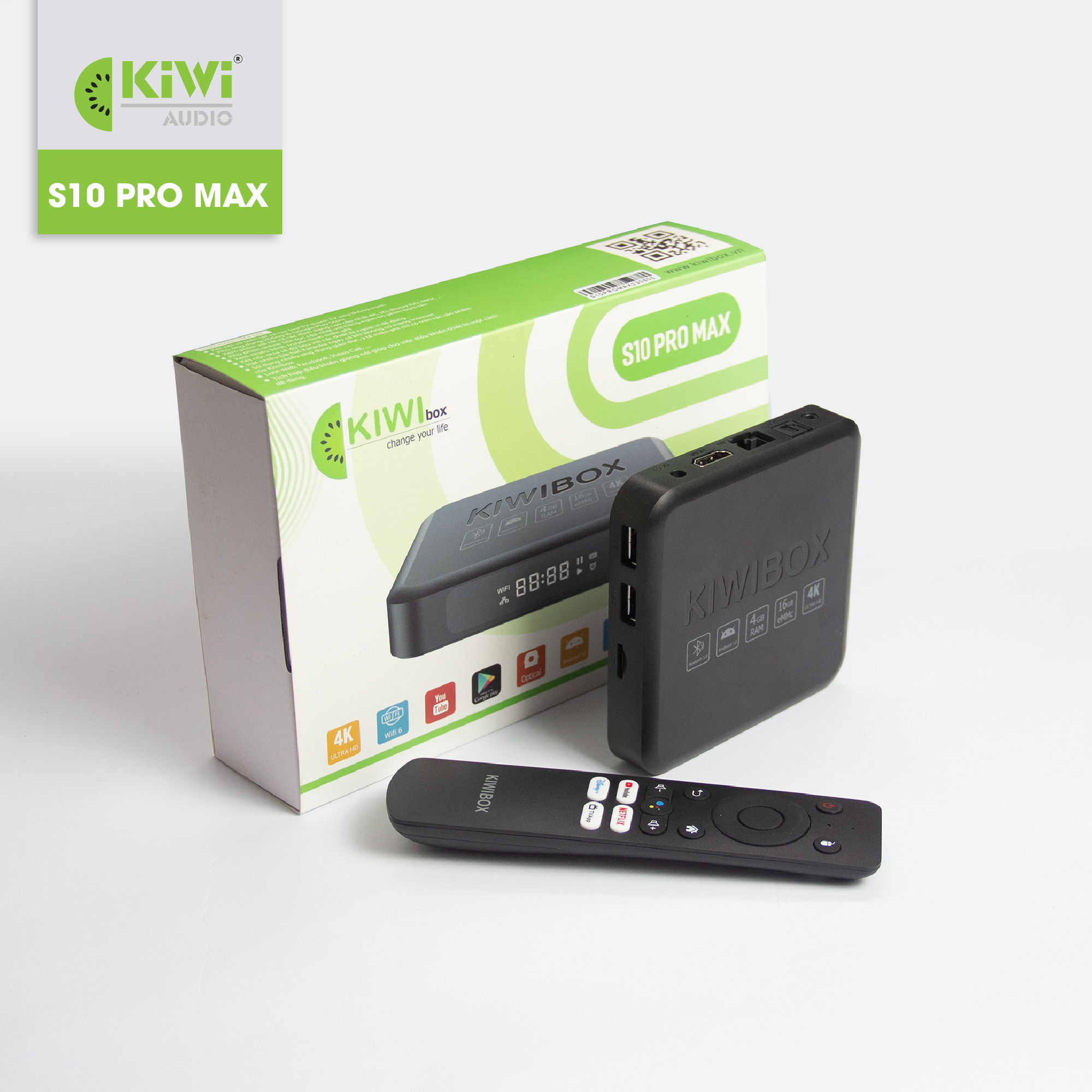 ANDROID KIWIBOX S10 PRO Max RAM 4GB BLUETOOTH 5.0 - Hàng chính hãng