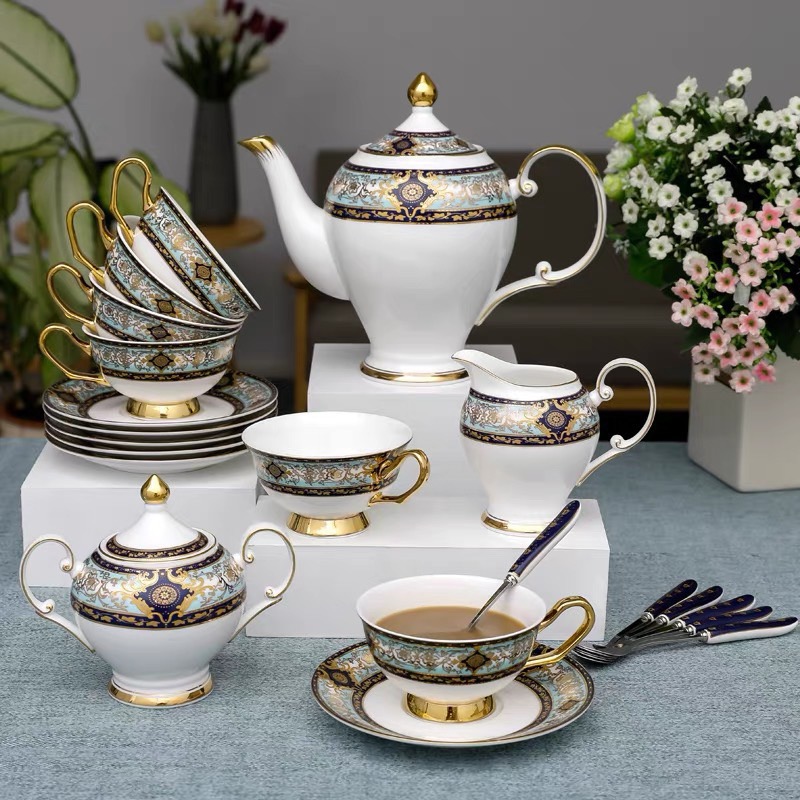 BỘ ẤM CHÉN PHA TRÀ SỨ XƯƠNG HOA VĂN HOÀNG TỘC CAO CẤP