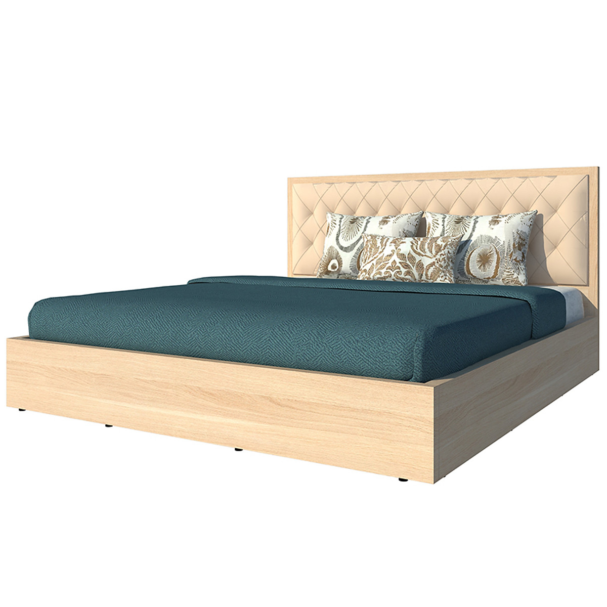 Giường ngủ cao cấp Tundo màu vàng kem 140cm x 200cm