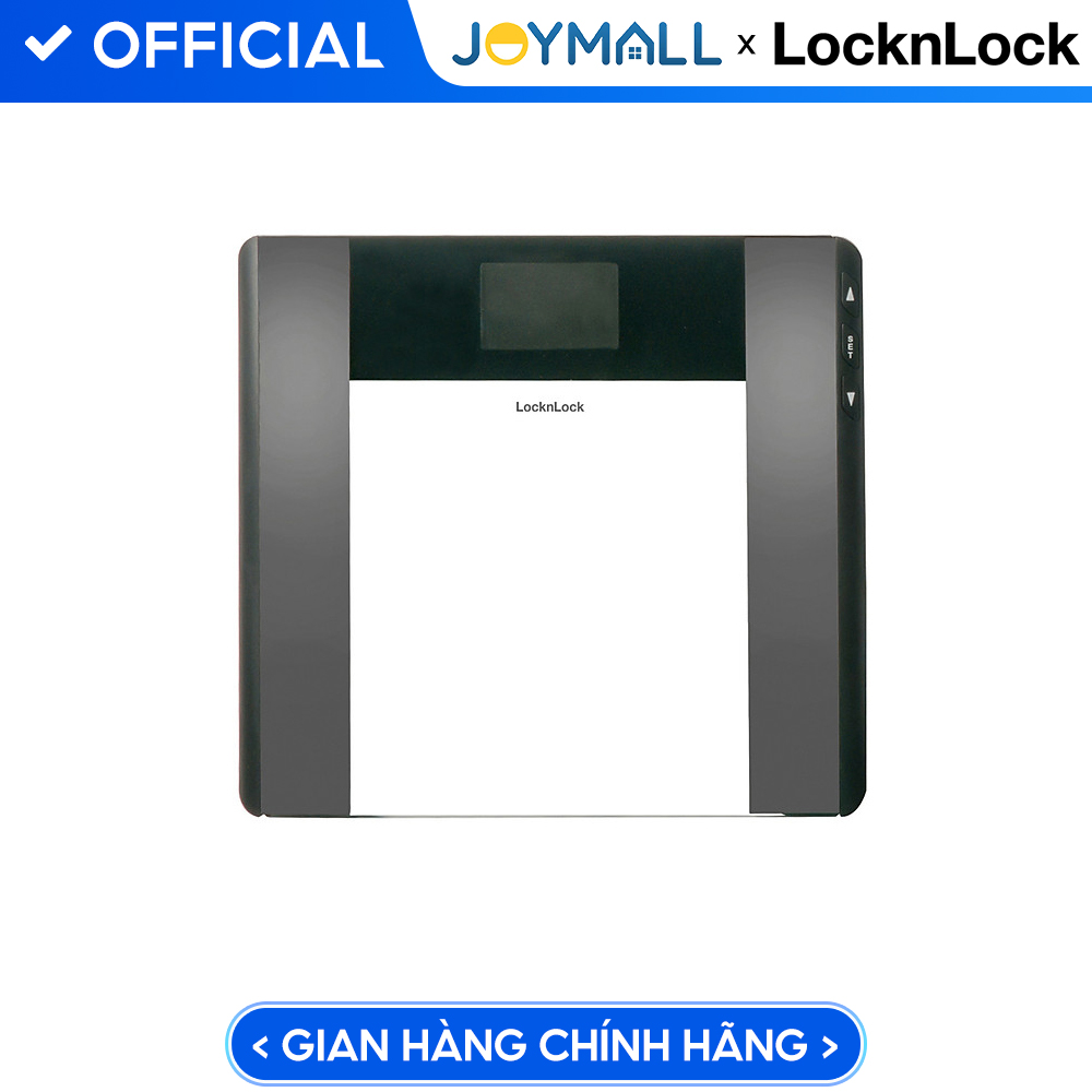 Cân sức khỏe điện tử LocknLock ENC516BLK, Hàng chính hãng, tối đa 180kg, dùng trong gia đình, lưu chỉ số cơ thể - JoyMall