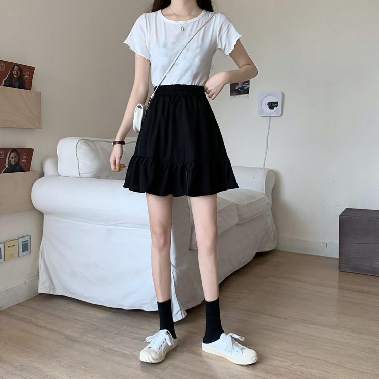 Chân váy ngắn xếp ly ulzzang, chân váy 2 tầng vải voan