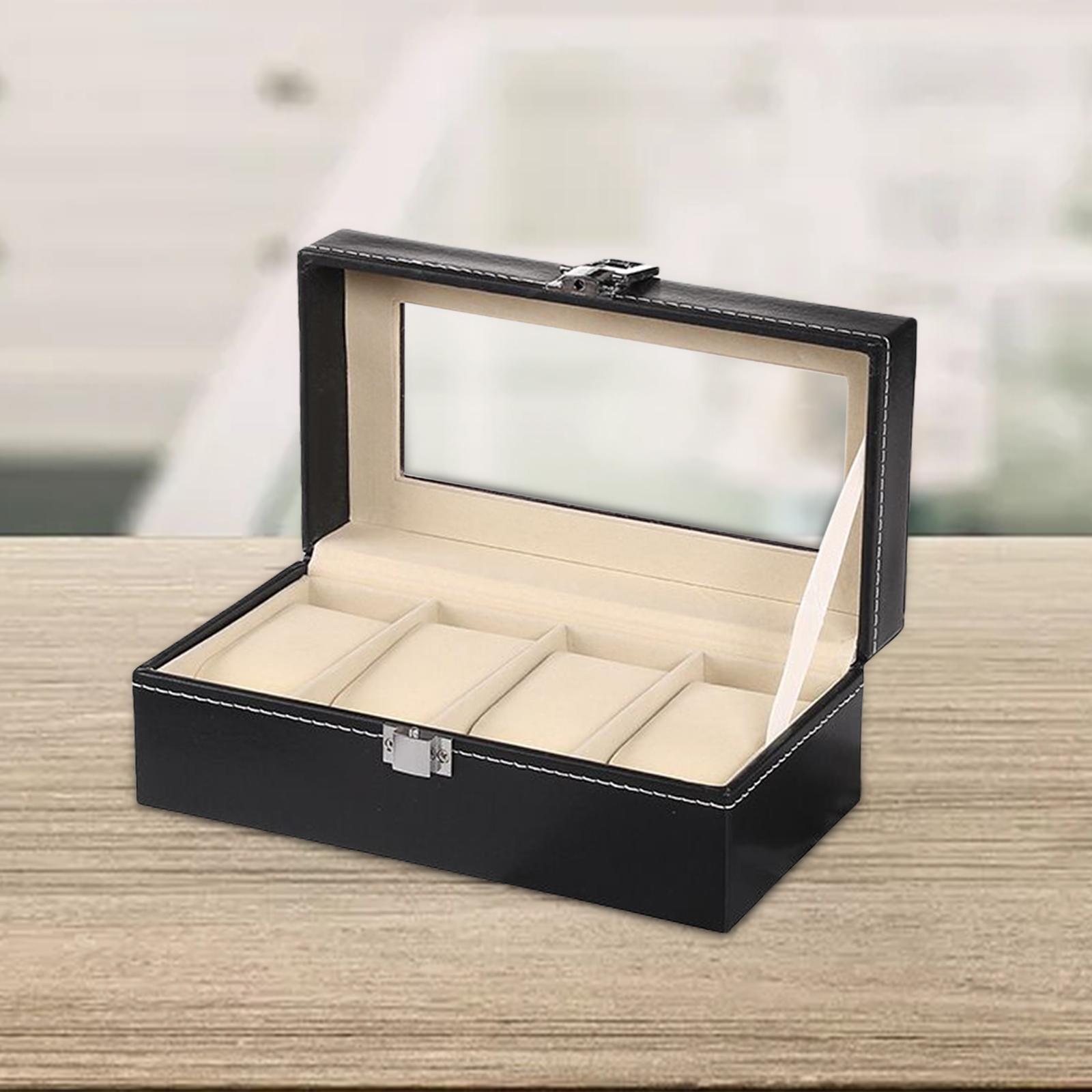 Watch Box, Elegant Portable Watch Collection Box Case Organizer for Storage and Display for Men & Women