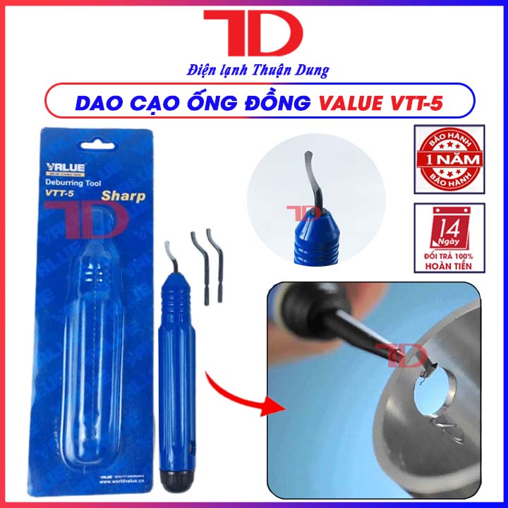 Dao cạo bavia đường ống VALUE VTT-5 tặng kèm 1 lưỡi dự phòng hàng chính hãng