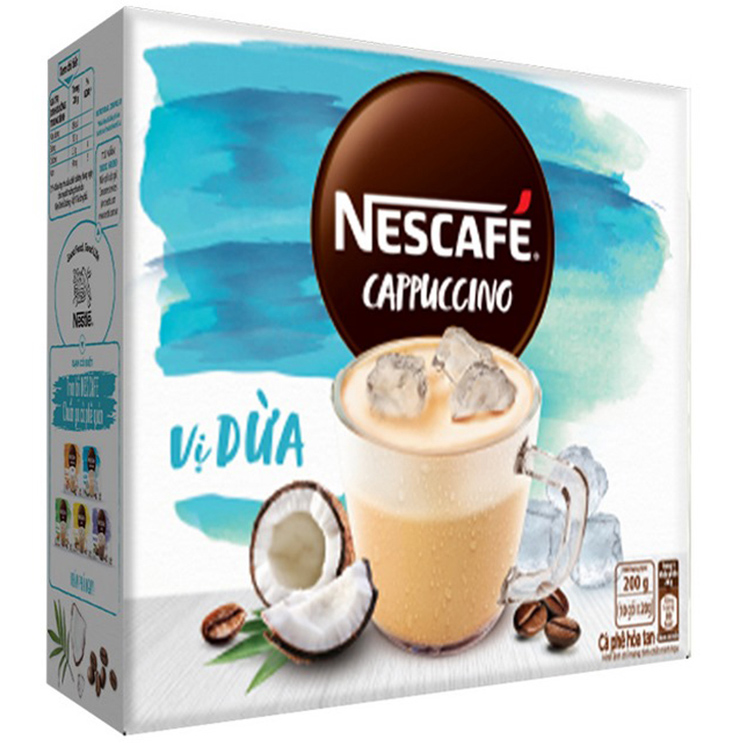 [Tặng 1 Túi du lịch màu ngẫu nhiên] Combo 4 hộp Cà phê hòa tan NESCAFÉ Cappuccino