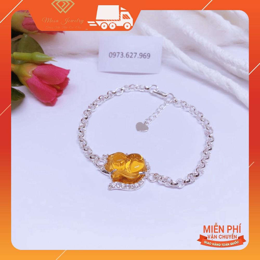 Lắc tay hồ ly dây xích bạc ta