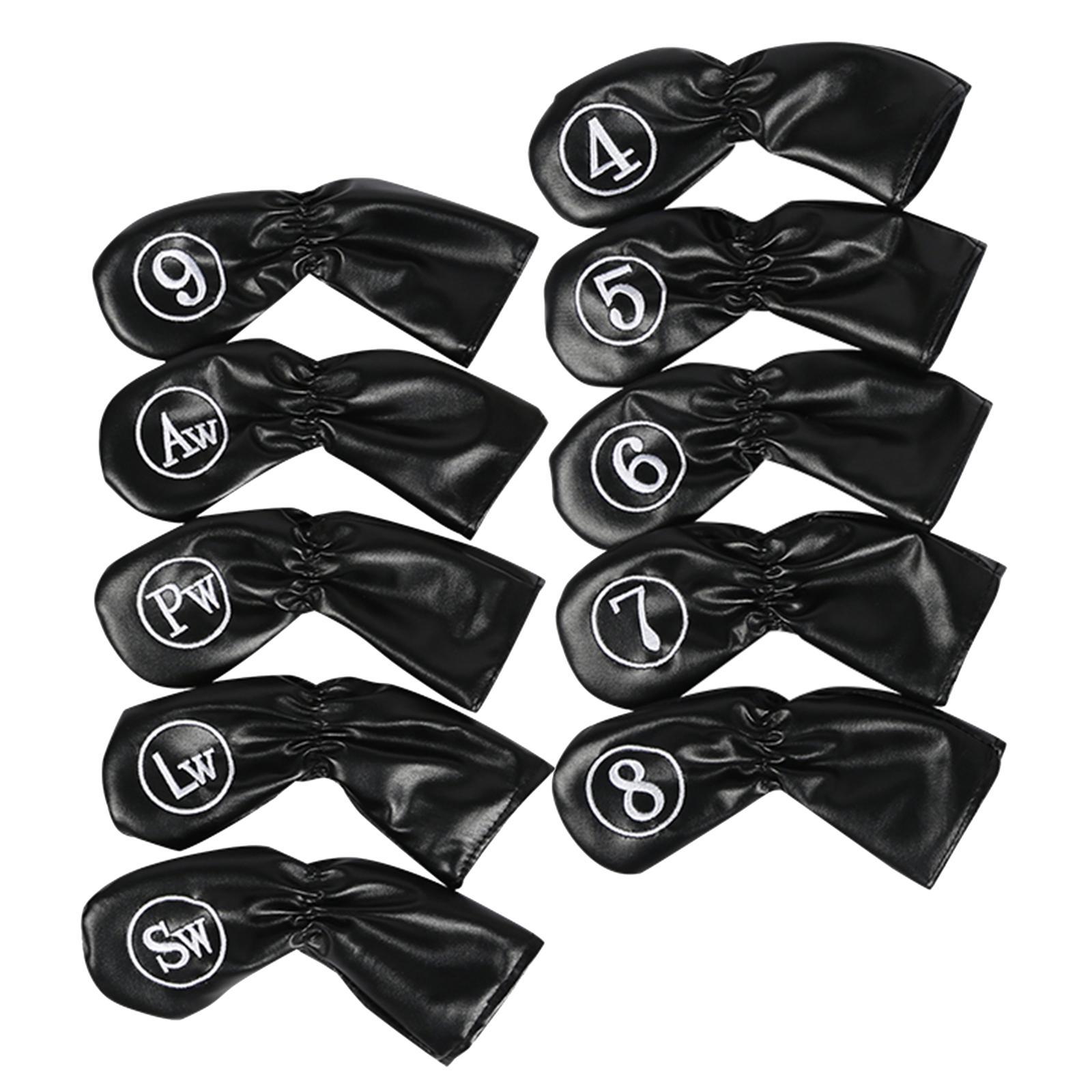 10x Golf Iron Covers Set Protector Golf Wedges Headcovers Golf Club Headcovers with Number Tags for Display Golfer Putters Golfers Women Men
