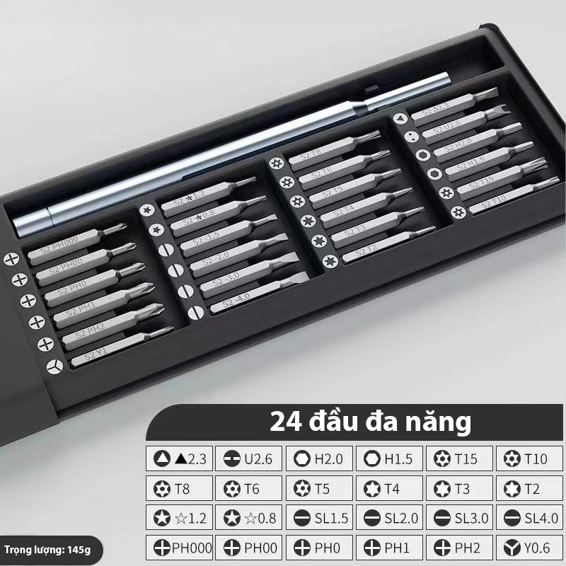 Bộ tua vít nam châm 24 chi tiết dùng sửa chữa điện thoại - tô vít đa năng tiện dụng-K1812