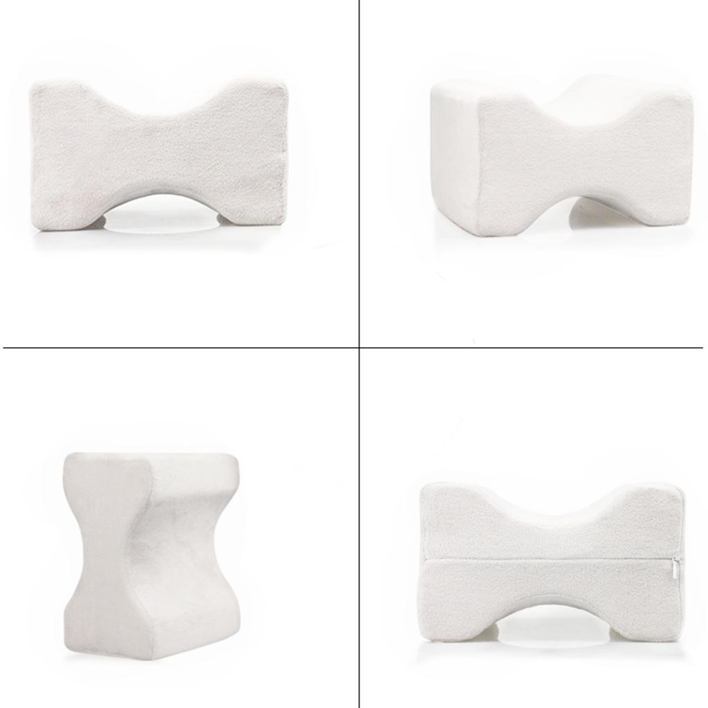 Knee Pillow for Hip, Back, Leg, Knee Pain, Side Sleepers Premium Memory Foam Contour Leg Pillow with Removable Cover