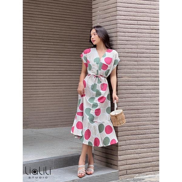 Đầm linen hoạ tiết - Thiết kế từ