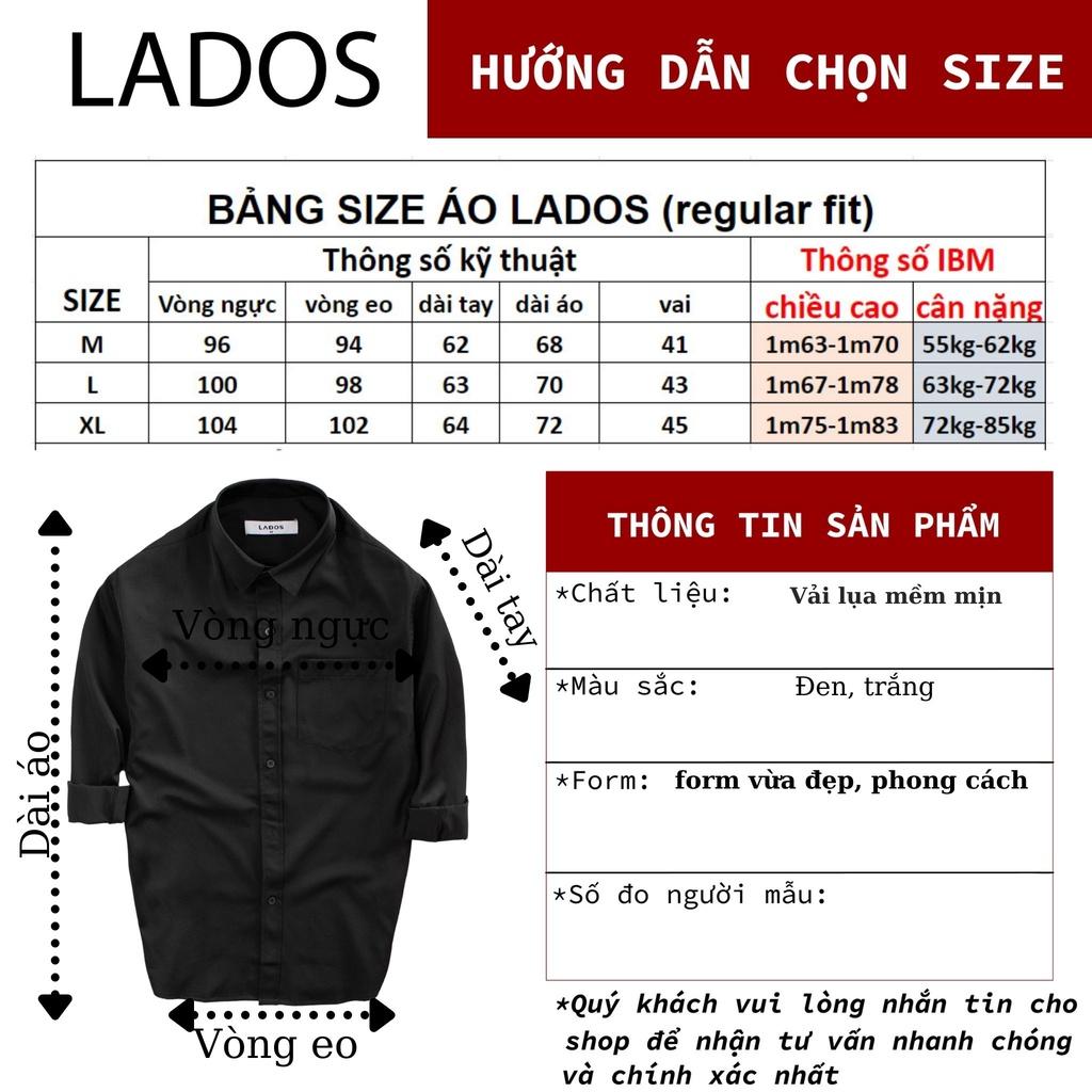 Áo sơ mi nam dài tay có túi cao cấp LADOS 8080 vải lụa chống nhăn, form Hàn đẹp