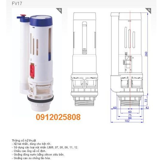 FV17 - Cây xả, cụm xả cao 26 cm bồn cầu KÉT RỜI