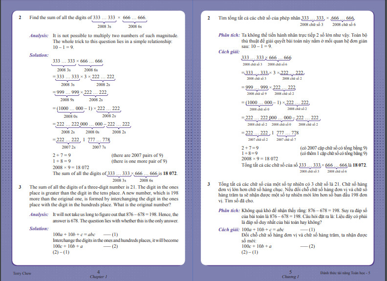 Combo 2 cuốn sách Đánh thức tài năng toán học tập 4 và tập 5 - dành cho trẻ lớp 4-5-6 (từ 10 đến 13 tuổi)