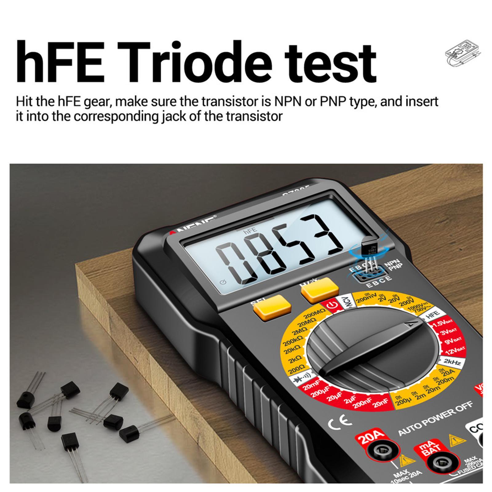 Digital Multimeter DC Voltmeter LCD Display DC Current Non-contt Meansures Ncv Auto Range Pocket Electrician Tester