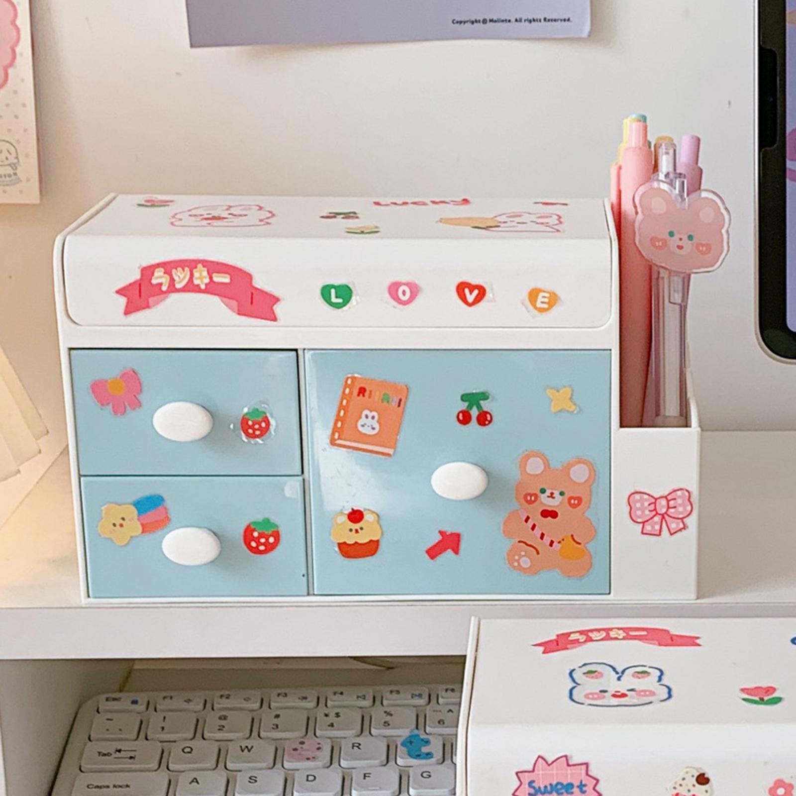 Cosmetic Storage Box Display Case with Drawer Makeup Brush Holder Makeup Organizer for Countertop
