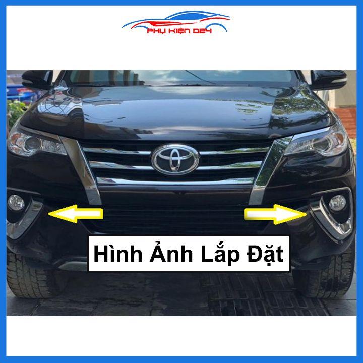 Ốp viền đèn gầm trước Fortuner 2008-2009-2010-2011, 2012-2013-2014-2015-2016, 2017-2018-2019-2020-2021 mạ Crom