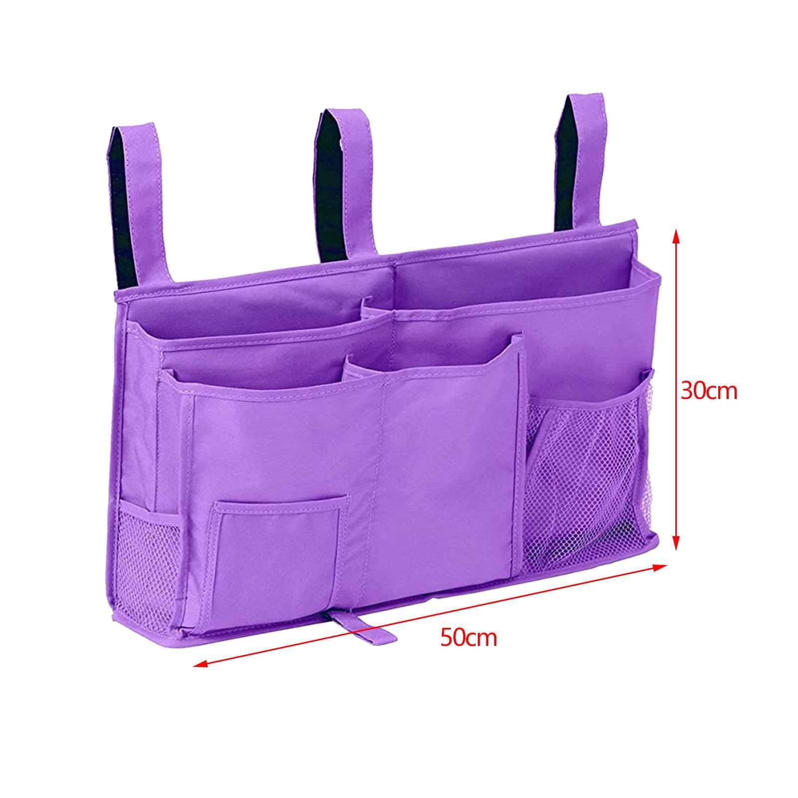 Hanging Bed Organizer Bed Rail Storage Bag for College Dorm Bed Bedroom