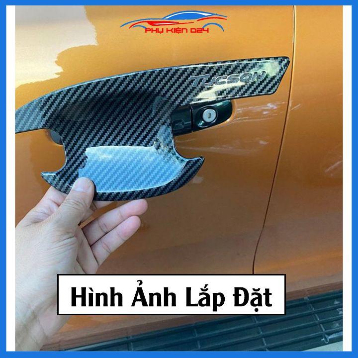 Ốp tay hõm Tucson 2016-2017-2018-2019-2020-2021 vân cacbon/mạ crom/titan chống trầy bảo vệ cửa xe ô tô