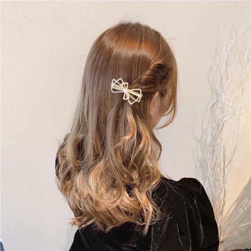 Kẹp tóc nơ đính ngọc