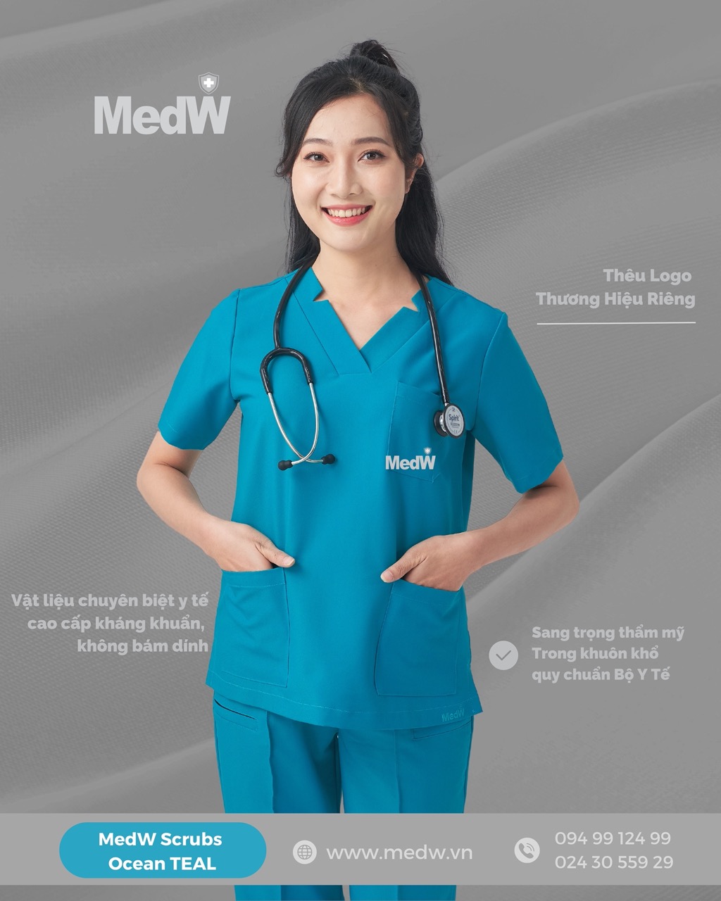 MedW Diana Scrubs Y Tế Ocean Teal (Nữ) Xanh Ngọc Bộ Trang Phục Y Tế Bác Sĩ Điều Dưỡng Thẩm Mỹ Viện Spa Phòng Khám Bệnh Viện Thiết Kế Cách Tân Trang Trọng Không Bám Dính Không Nhăn Mềm Êm Xếp Ly Giữ Dáng