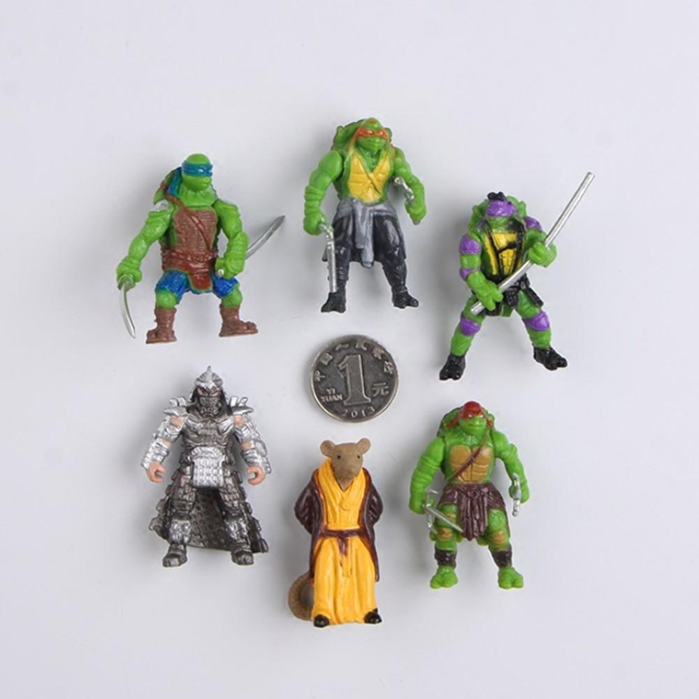 Bộ 6 Ninja Rùa cao 5 cm mẫu 02 - Đồ chơi mô hình Teenage Mutant Ninja Turtles PB2016 giá rẻ đẹp Ninja rùa Vacimall