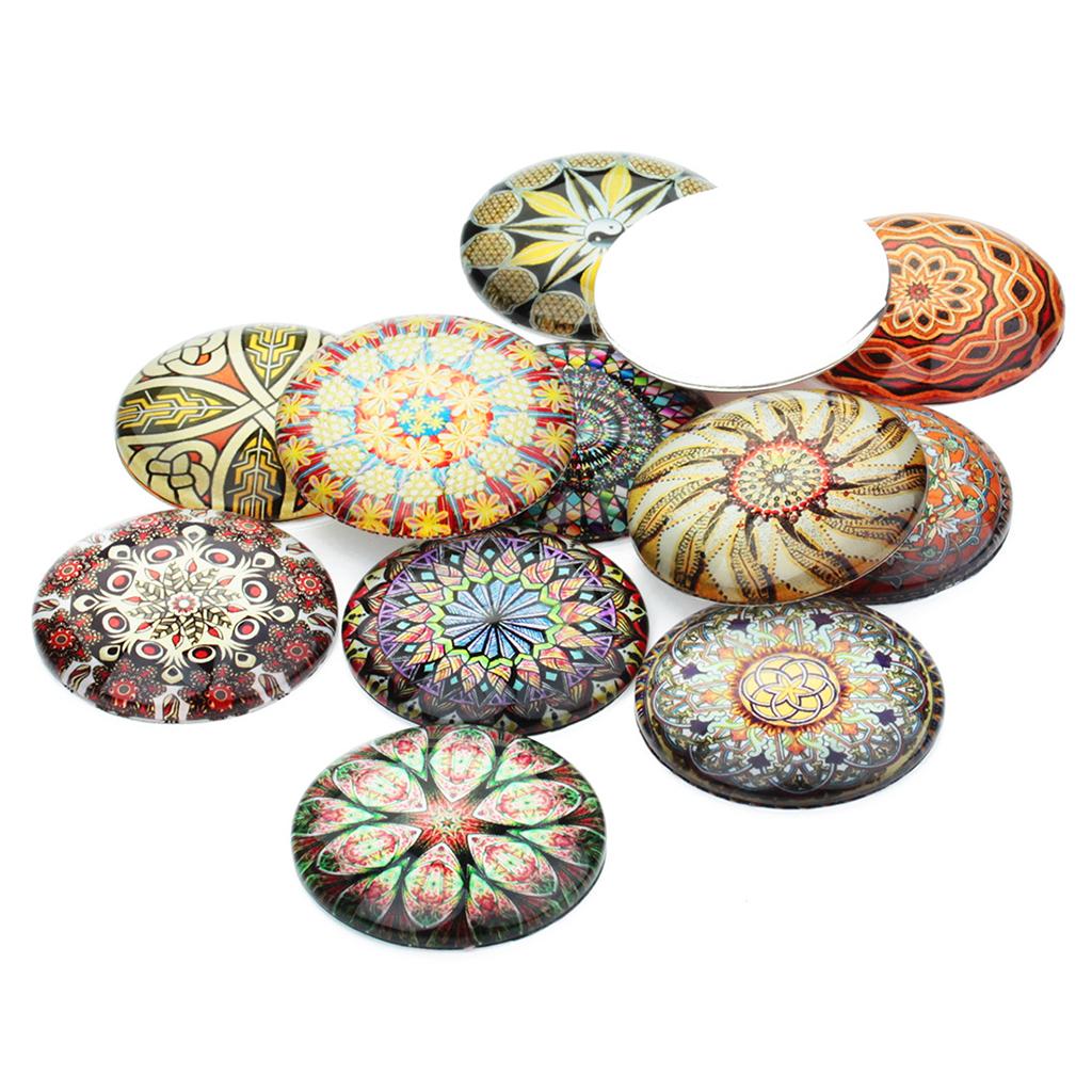 20 Miếng Kính Flatback Thêu Sò Dome Cabochons Cho Nghề Thủ Công Phụ Kiện