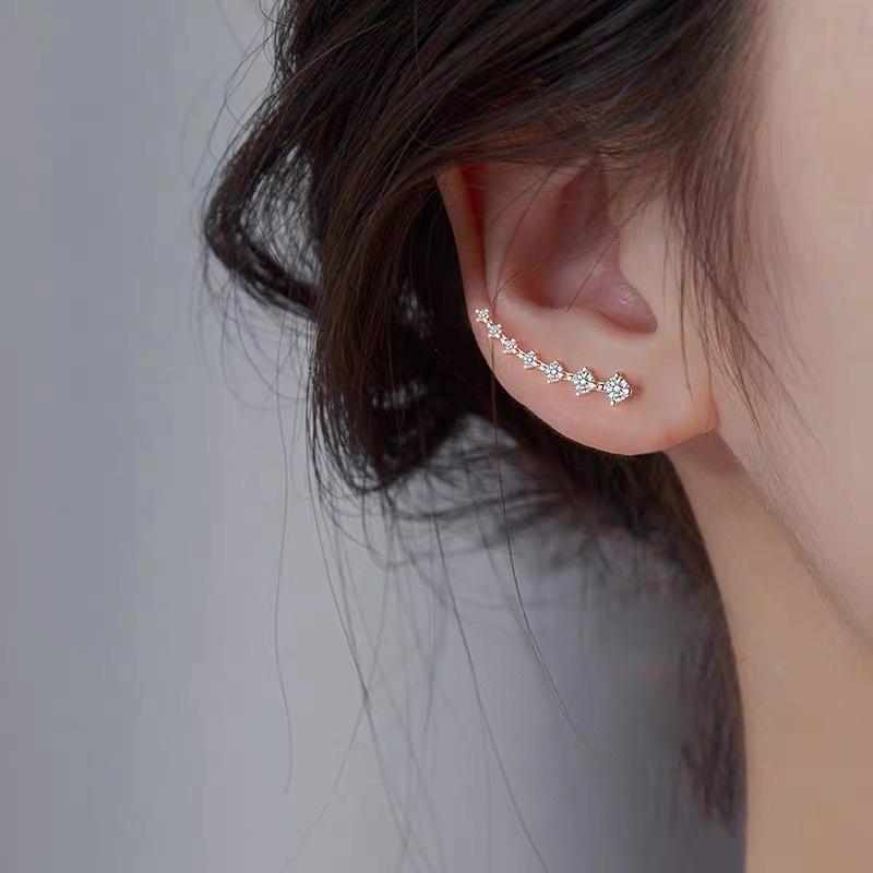 Khuyên tai bông tai nữ dài viền tai đính ngọc dự tiệc đẹp Ring House