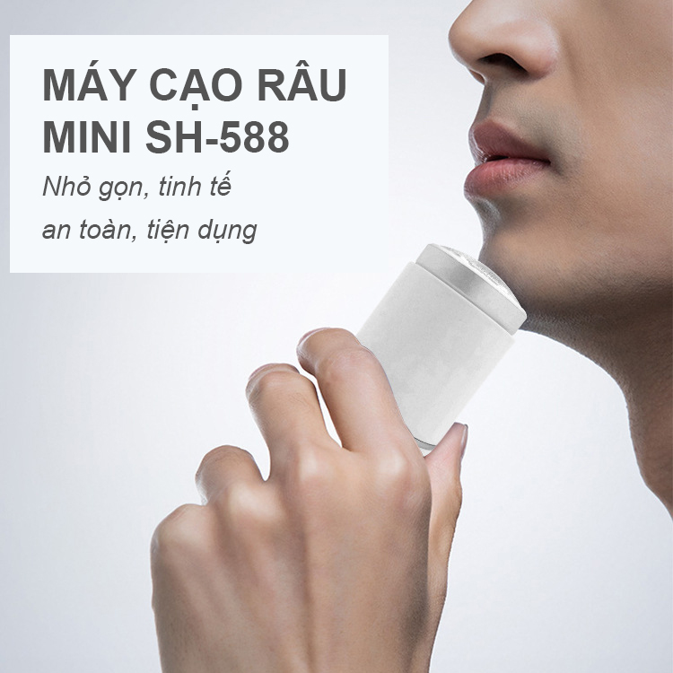 Máy Cạo Râu Mini Đa Năng Hàn Quốc Smart Shavers SH-588 Dao Cạo Râu Điện Khô Sử Dụng Lưỡi Dao Cạo Râu 3 Cạnh Không Trầy Xước Thiết Kế Nhỏ Gọn Tiện Lợi Đi Du Lịch Sạc USB Tiện Lợi - ML003