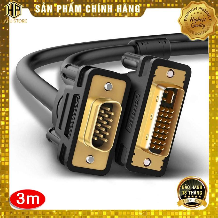 Cáp chuyển DVI 24+5 sang VGA Ugreen 11618 dài 3m chính hãng - Hàng Chính Hãng