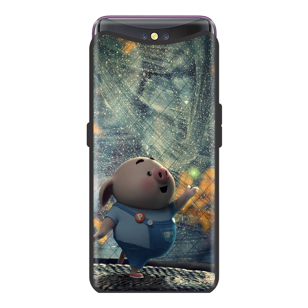 Ốp lưng TPU viền dẻo cho điện thoại OPPO FIND X Hình Heo Con Chạy Bộ