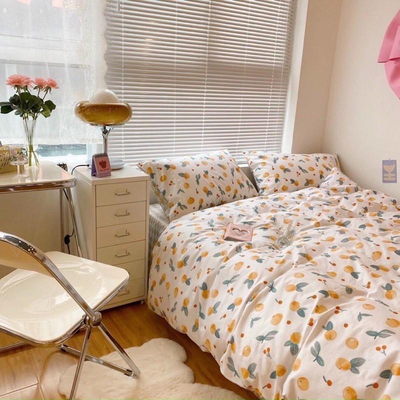 Set Cotton Living 100%cotton Hàng Nhập Khẩu Cao Cấp 4 Món Quýt Nhỏ