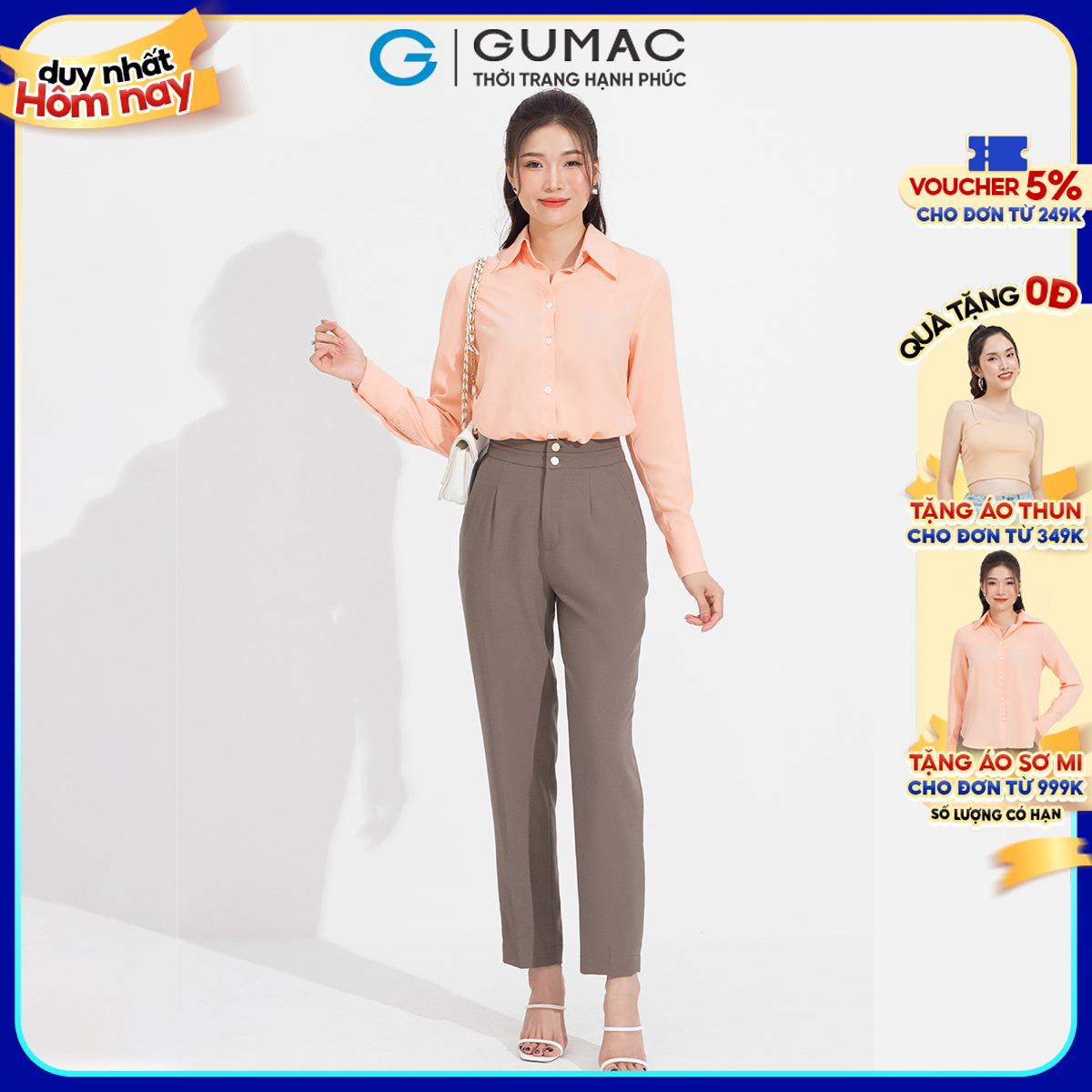 Quần lưng chiết ly GUMAC QD05049